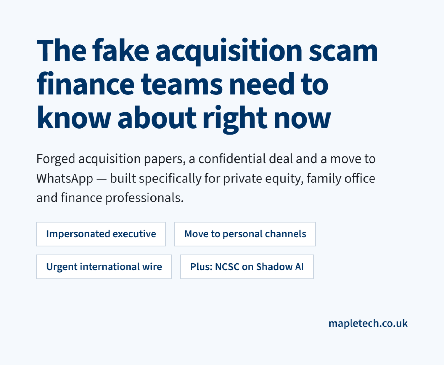 The fake acquisition scam finance teams need to know about right now image
